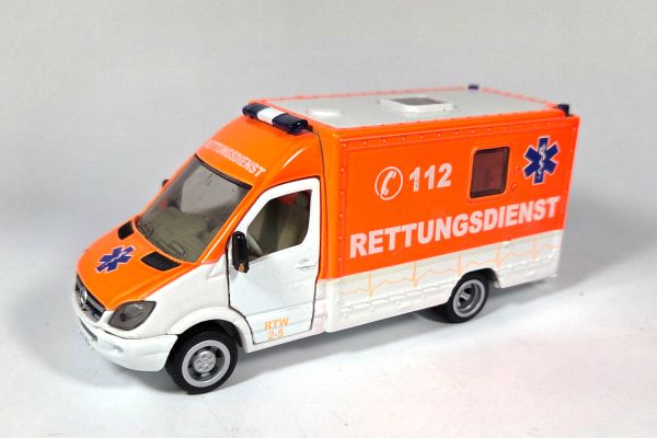 gebraucht! Siku 2108 Mercedes-Benz Sprinter RTW Rettungsdienst 1:55 - leicht bespielt