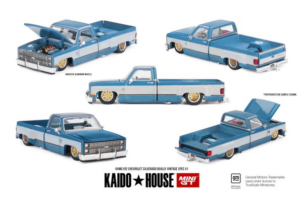 Kaidohouse 192 Chevrolet Silverado Dually Vintage Spec V1 blau/weiss 1:64