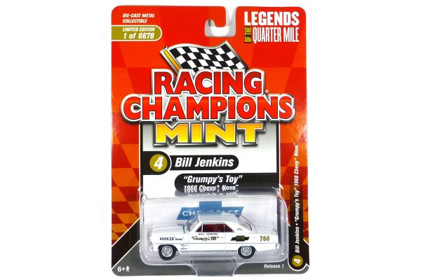 Racing Champions RC014-4 Chevrolet Nova Bill Jenkins weiss 1966 - Mint 2021 R1 Maßstab 1:64 Modellau