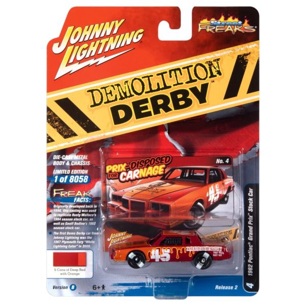 Johnny Lightning JLSF024B-4 Pontiac Grand Prix Stock Car rot 1982 - Demolition Derby Maßstab 1:64 Mo