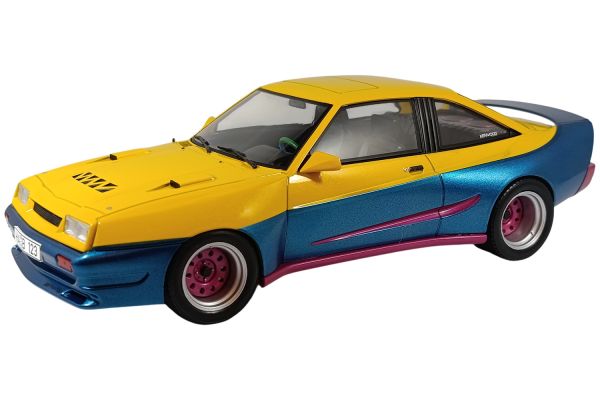 Modelcar Opel Manta B Mattig Tuning gelb/blau 1:18