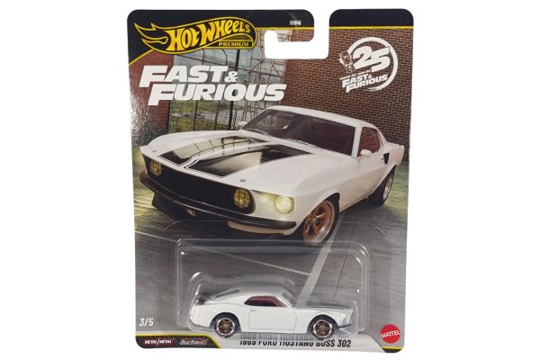 Hot Wheels HNW46-JHW72 Ford Mustang Boss 302 weiss 1969 - Fast & Furious 3/5 1:64