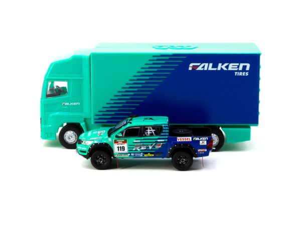 Tarmac T64-041-FAL Toyota Hilux "Falken" AXCR 2017 grün/blau Maßstab 1:64