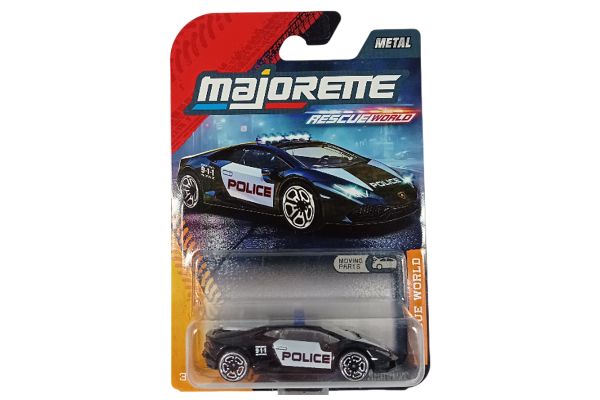Majorette Lamborghini Huracan Police schwarz/weiss - Rescue World 1:64