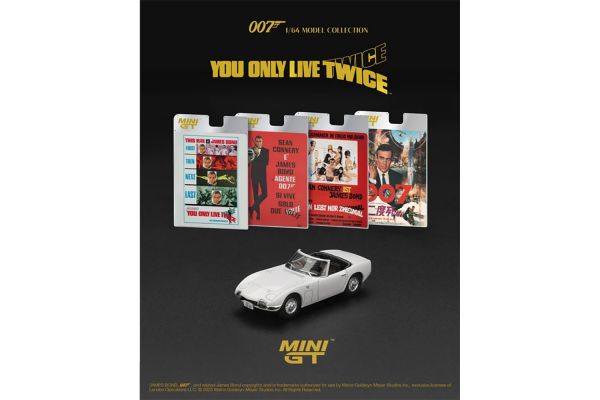 ***PREORDER MiniGT Toyota 2000GT Roadster 1967 weiss James Bond - Man lebt nur zweimal (English Blis