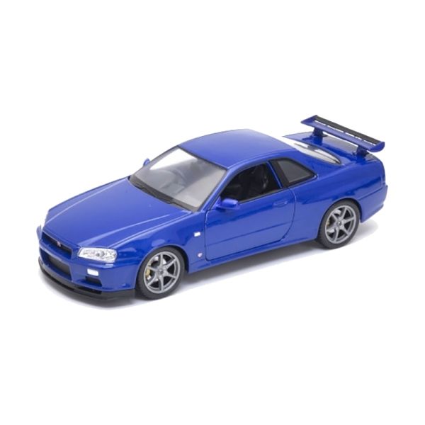 Welly 24108 Nissan Skyline GT-R (R34) blau metallic Maßstab 1:24 Modellauto